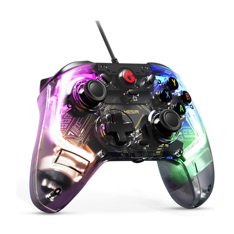 GameSir T4 Kaleid PC Wired Game Controller,Kompatibel mit Windows 10/11,Switch und Android 8.0 oder höheren mit 6-Achsen-Gyro,präzise abgestimmten analogen Hall-Effekt-Triggern und 4 Lichteffekten